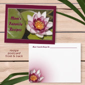 繊細なピンクの水百合花の写真レシピ ポストカード