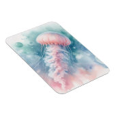 繊細なピンクの水色のクラゲ柔軟 マグネット (右側)