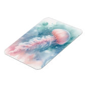 繊細なピンクの水色のクラゲ柔軟 マグネット (左側)