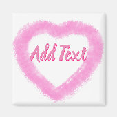 繊細なピンクの水色のハート形状 マグネット (正面)