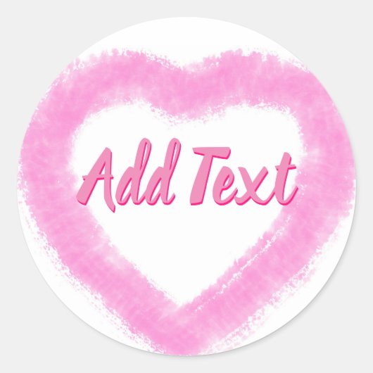 繊細なピンクの水色のハート形状 ラウンドシール (正面)