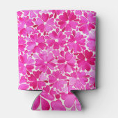 繊細なピンクの水色の花 缶クーラー (裏面)