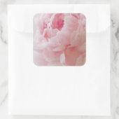 繊細なピンクの牡丹のシール スクエアシール (バッグ)
