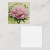 繊細なピンクの牡丹 ノートカード (正面/裏面)