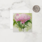 繊細なピンクの牡丹 ノートカード (正面/裏面インサイチュ)