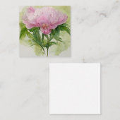 繊細なピンクの牡丹 ノートカード (正面/裏面)