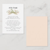 繊細なピンクの牧草地の結婚詳細の向き エンクロージャーカード (正面/裏面)