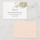 繊細なピンクの牧草地結婚式RSVPオンラインウェブサイト 名刺 (正面/裏面)