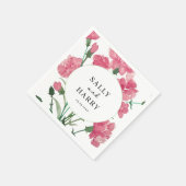 繊細なピンクの結婚花 スタンダードカクテルナプキン (角)