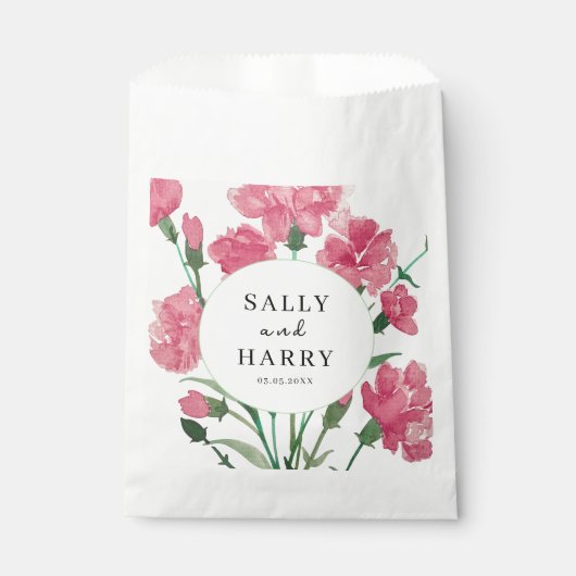 繊細なピンクの結婚花 フェイバーバッグ (正面)