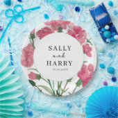 繊細なピンクの結婚花 ペーパープレート (パーティー)