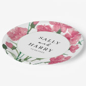 繊細なピンクの結婚花 ペーパープレート (アングル)