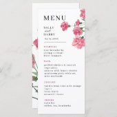 繊細なピンクの結婚花 メニュー (正面/裏面)