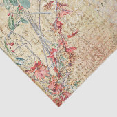 繊細なピンクの花とバラ 薄葉紙 (詳細)