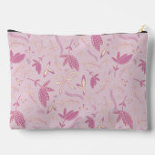 繊細なピンクの花と弓 アクセサリーポーチ (裏面)