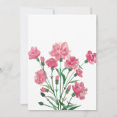 繊細なピンクの花のウェディング 招待状 (裏面)