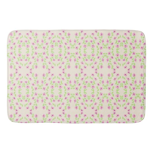 繊細なピンクの花のバスマットあなたのサイズを選択 バスマット (正面)