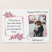 繊細なピンクの花の幸せな母の日のカード 箔カード (内部)