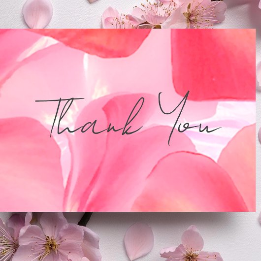 繊細なピンクの花の赤ちゃんシャワーサンキューカード 招待状