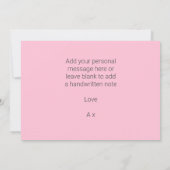 繊細なピンクの花の赤ちゃんシャワーサンキューカード 招待状 (裏面)