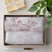 繊細なピンクの花ピンク/白いチェッカーボード 薄葉紙 (ギフト)