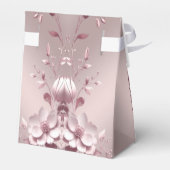繊細なピンクの花柄のギフトボックス フェイバーボックス (裏面サイド)