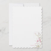 繊細なピンクの花 招待状 (裏面)