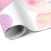 繊細なピンクの蝶 ラッピングペーパー (ロールコーナー)