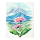 繊細なピンクの開花がマウンテンビスタを受け入れ フォトプリント            (正面)