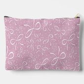 繊細なピンクコケット弓 アクセサリーポーチ (裏面)