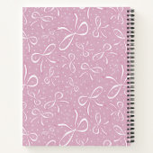 繊細なピンクコケット弓 ノートブック (裏面)