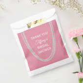 繊細なピンクパールの ブライダルシャワー 感謝祭 フェイバーバッグ (封をした状態)