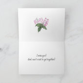 繊細なピンクベル花植物グリーティングカード シーズンカード (内部)