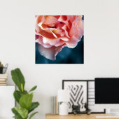 繊細なピンクローズ花びらマクロ抽象芸術 ポスター (ホームオフィス)