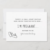 繊細なピンク妊娠アナウンテントカード 案内状 (正面)