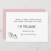 繊細なピンク妊娠アナウンテントカード 案内状 (正面/裏面)