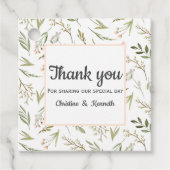 繊細なピンク感謝していの野結婚花 フェイバータグ (正面)