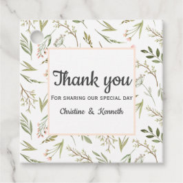 繊細なピンク感謝していの野結婚花 フェイバータグ