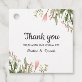 繊細なピンク感謝していの野結婚花 フェイバータグ