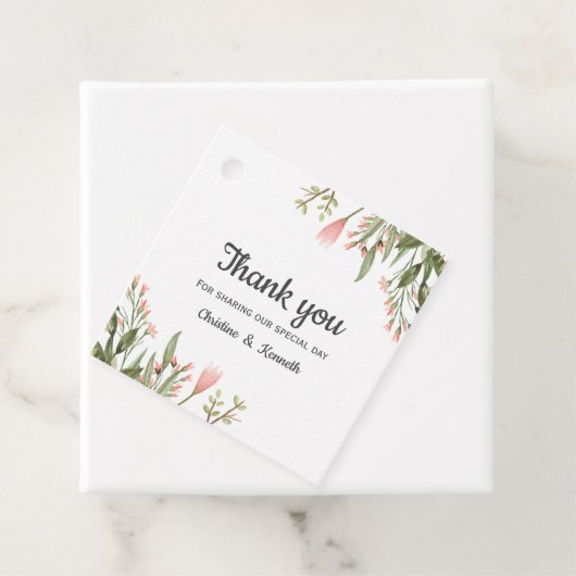 繊細なピンク感謝していの野結婚花 フェイバータグ (インサイチュ)