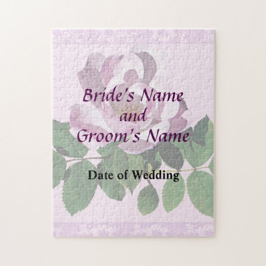 繊細なピンク結婚ローズ製品 ジグソーパズル (縦)
