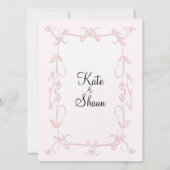 繊細なピンク結婚式招待状 招待状 (裏面)