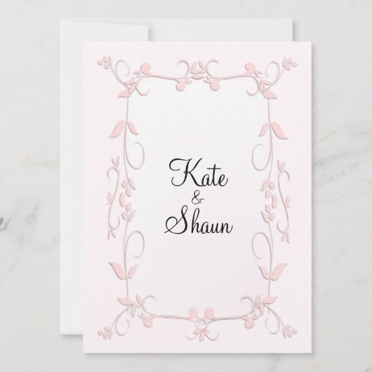 繊細なピンク結婚式招待状 招待状 (裏面)