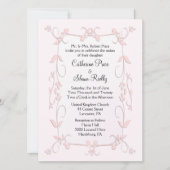 繊細なピンク結婚式招待状 招待状 (正面)