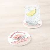 繊細なピンク色の牡丹の母の日 コースター (側面)