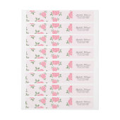 繊細なピンク色の花 ラップアラウンド宛名ラベル (シート)