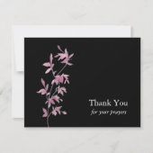 繊細なピンク離れの聖母の葬儀 サンキューカード (正面)