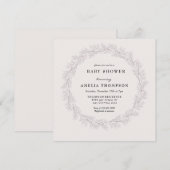 繊細なピンク | ベビーブレス フラワーブライダルシャワー 招待状 (正面/裏面)