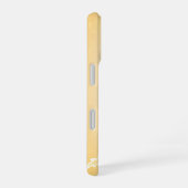 繊細なピーチと白い花 iPhone 16ケース (右側面)