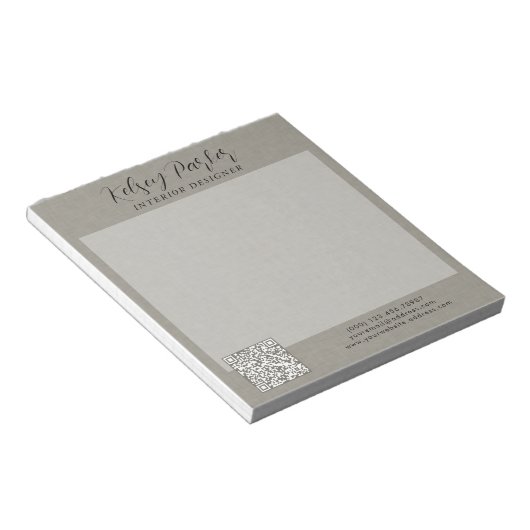 繊細なファブリックのテクスチャカスタマイズ可能なQRコードメモ帳 ノートパッド (アングル)